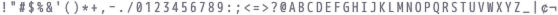 !"#$%&'()*+,-./0123456789:;&lz;=>?@ABCDEFGHIJKLMNOPQRSTUVWXYZ_|&cent;&not;