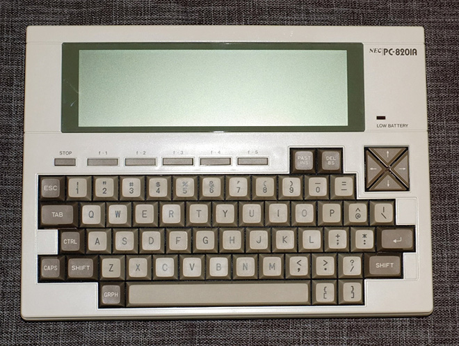 NEC PC-8201A, top