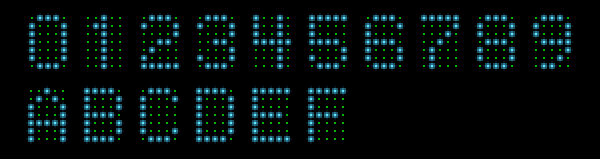 PDP-1 character definitions for the Type 30 display