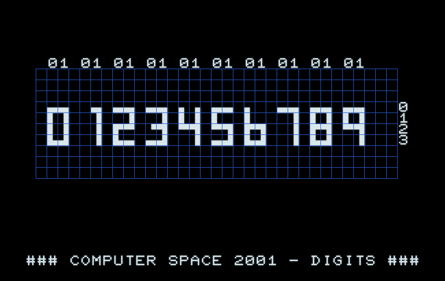 Computer Space 2001, score digits