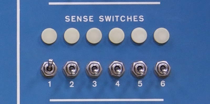 Sense switches on the control console of the DEC PDP-1