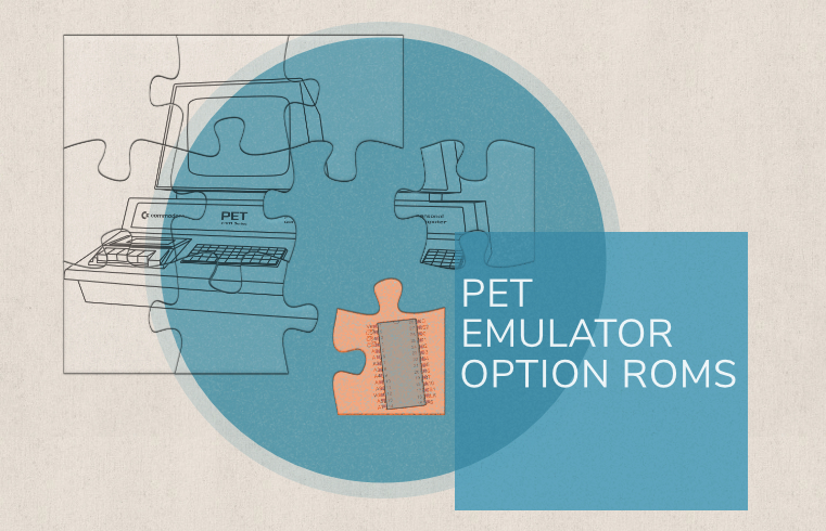 Yet another illustration, a drawing of a PET 2001 and puzzle pieces