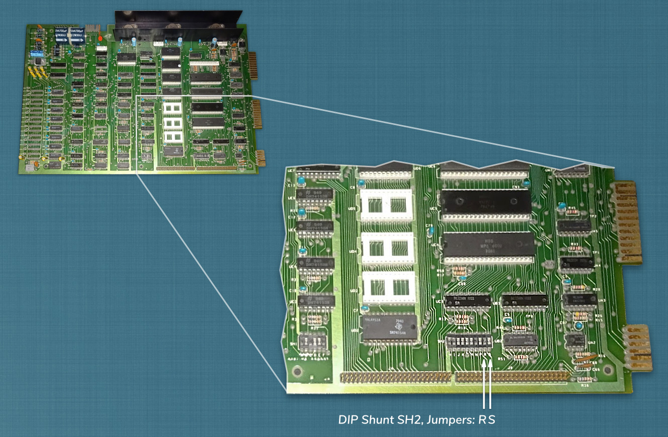 PET  2001N dynamic board: jumpers