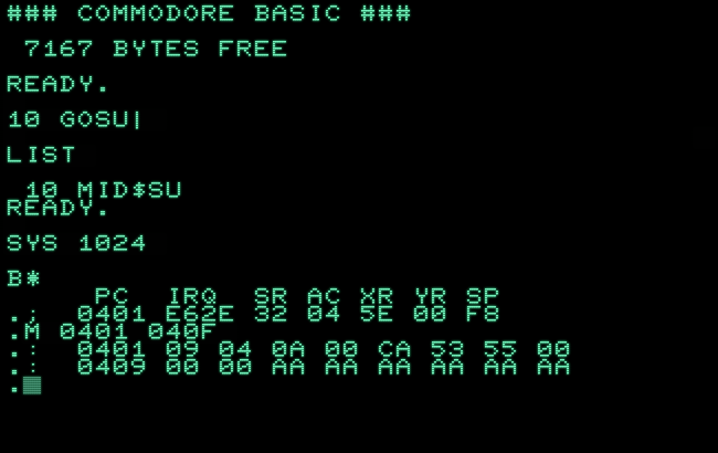 The gosuB-bug on the Commodore PET 2001