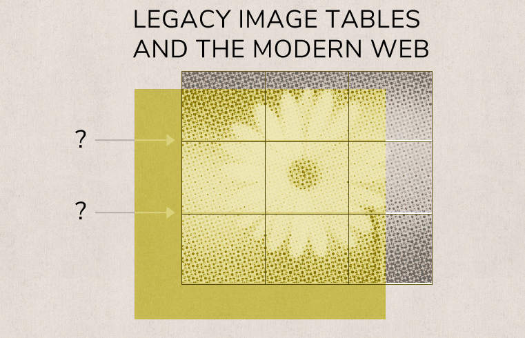 Illustation: The problem with legacy img tables and modern web standards