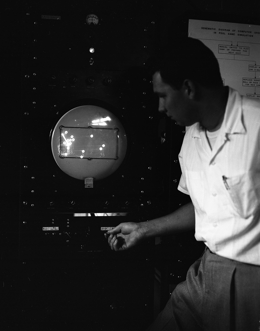 Michigan Pool on the MIDSAC, 1954 (operating the game)