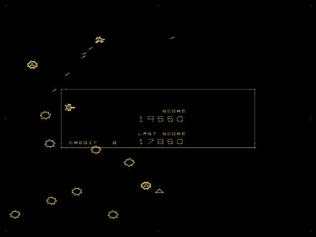 Omega Race, gameplay on the arcade machine.