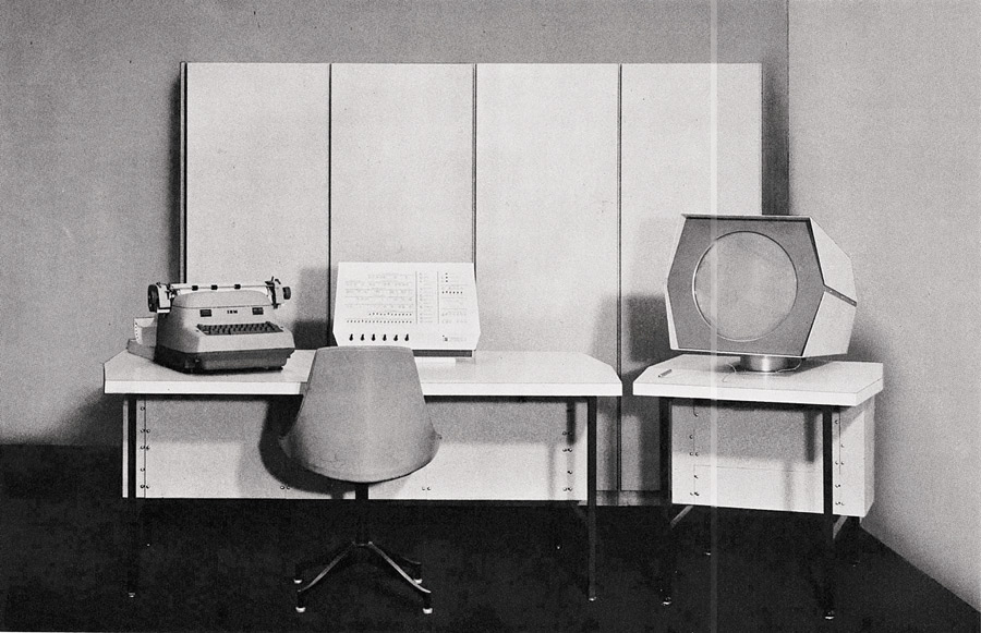 Early PDP-1, white, 4 cabinets