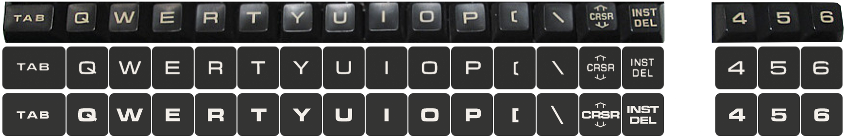 PET keyboard font comparison