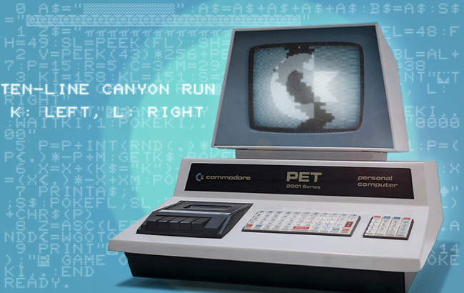 Writing a 10-line canõn run game on the PET 2001