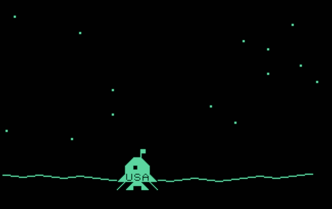 Lunar Lander demo for Commodore PETSCII graphic characters