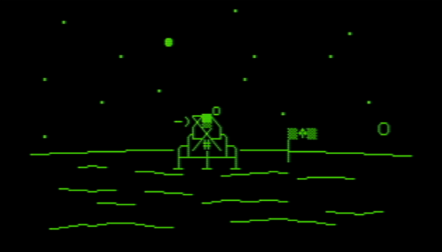 Lunar Lander in PETSCII graphics