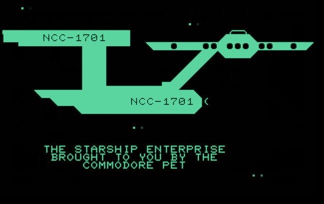 Starship Enterprise (NCC-1701) demo for Commodore PETSCII graphic characters