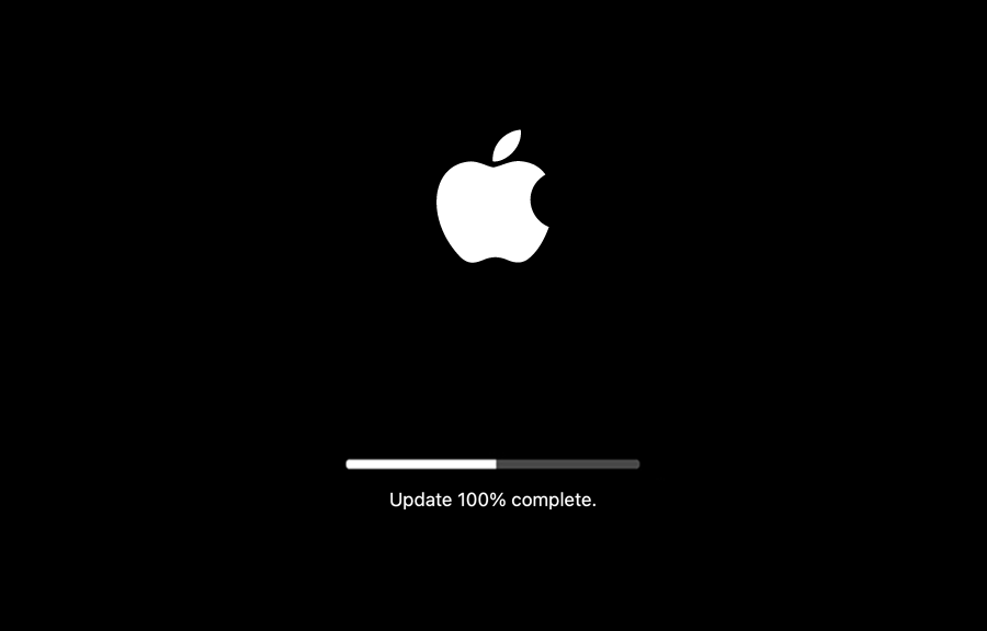 Apple system update screen