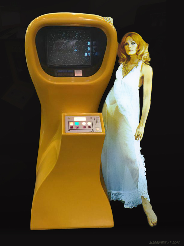 Computer Space, edited image (2016) recreating the 1971 flyer.