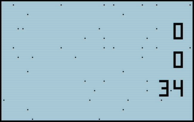 Sync Star Board implementation in Personal Computer Space Transactor 2001 (reverse video)