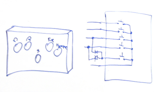 Schematics of the Spacewar control boxes as of 2005 for use at the CHM