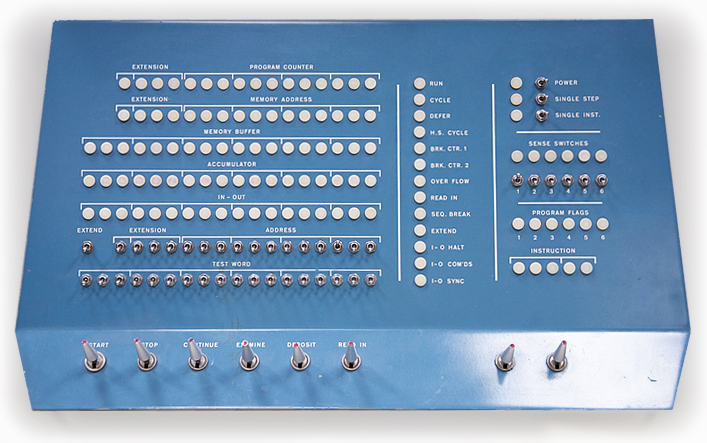 The control console of the DEC PDP-1